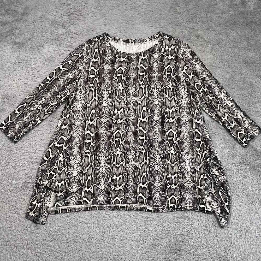 John Mark Tunic Top L Snakeskin Print Asymmetrical Whimsigoth Boho